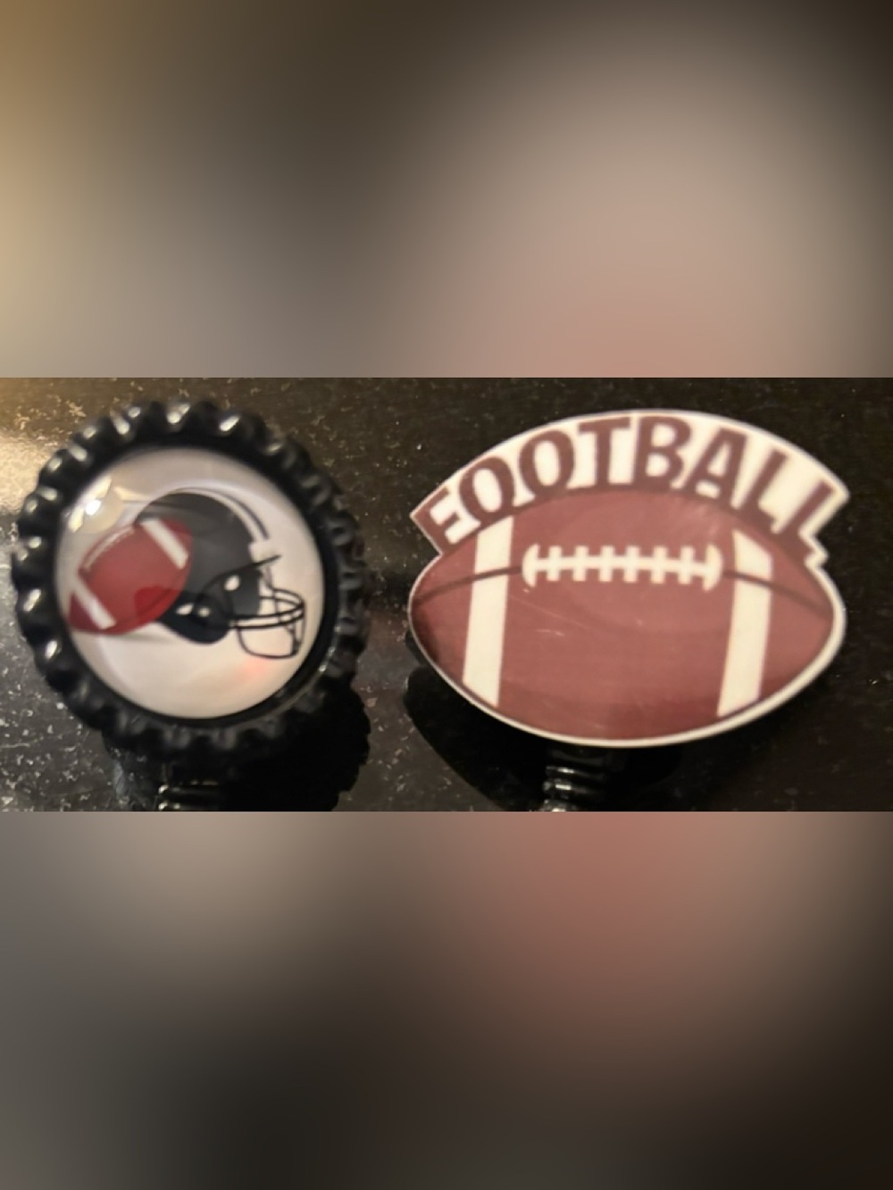 2 Football Player Lover Fan Nurse Badge Reels ID Holders Alligator Clips Swivel
